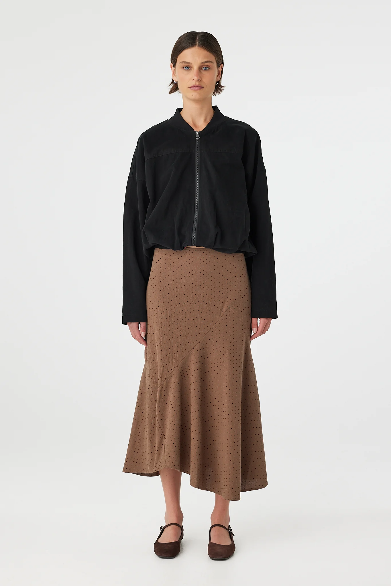 Alessia Skirt - Choc Polka Dot - Image 2