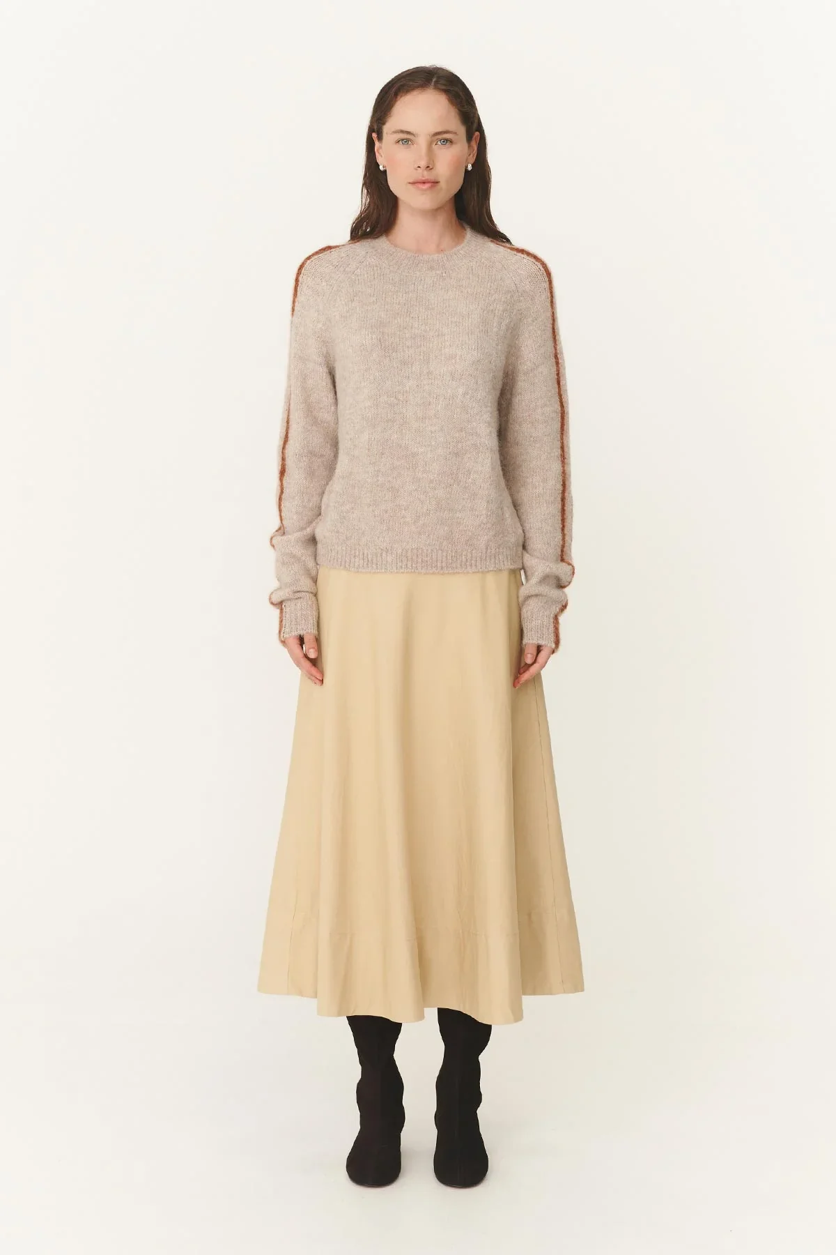Anouk Midi Skirt - Khaki - Image 2