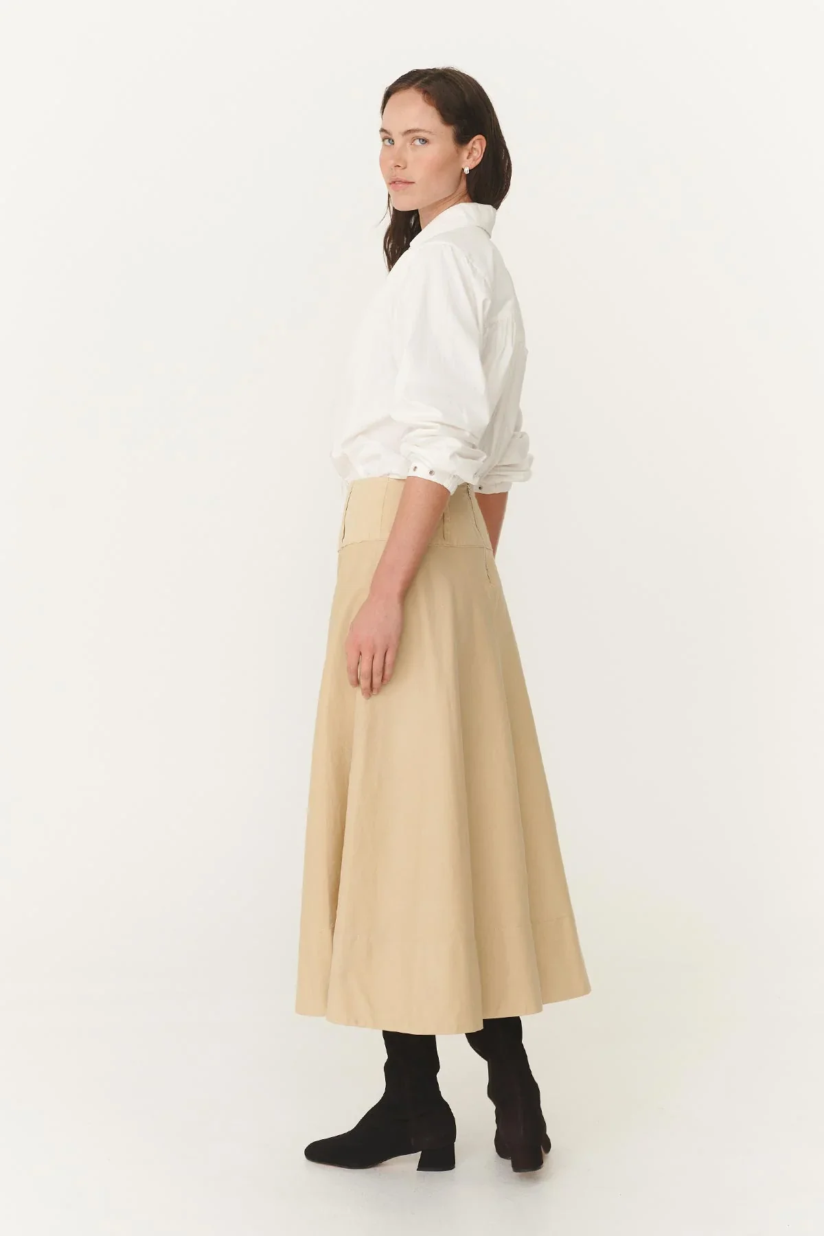 Anouk Midi Skirt - Khaki - Image 4