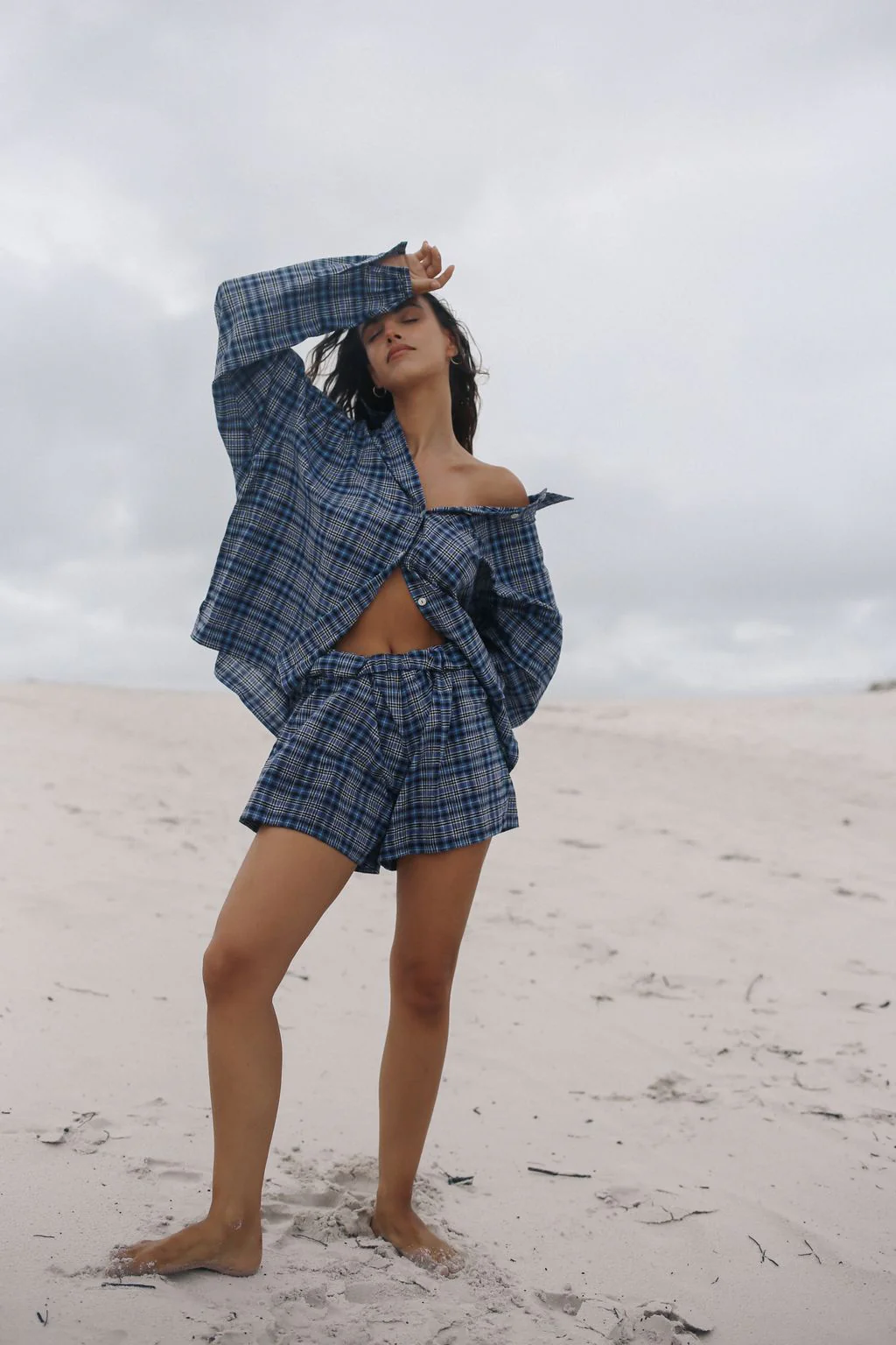 Ava Short - Navy Plaid