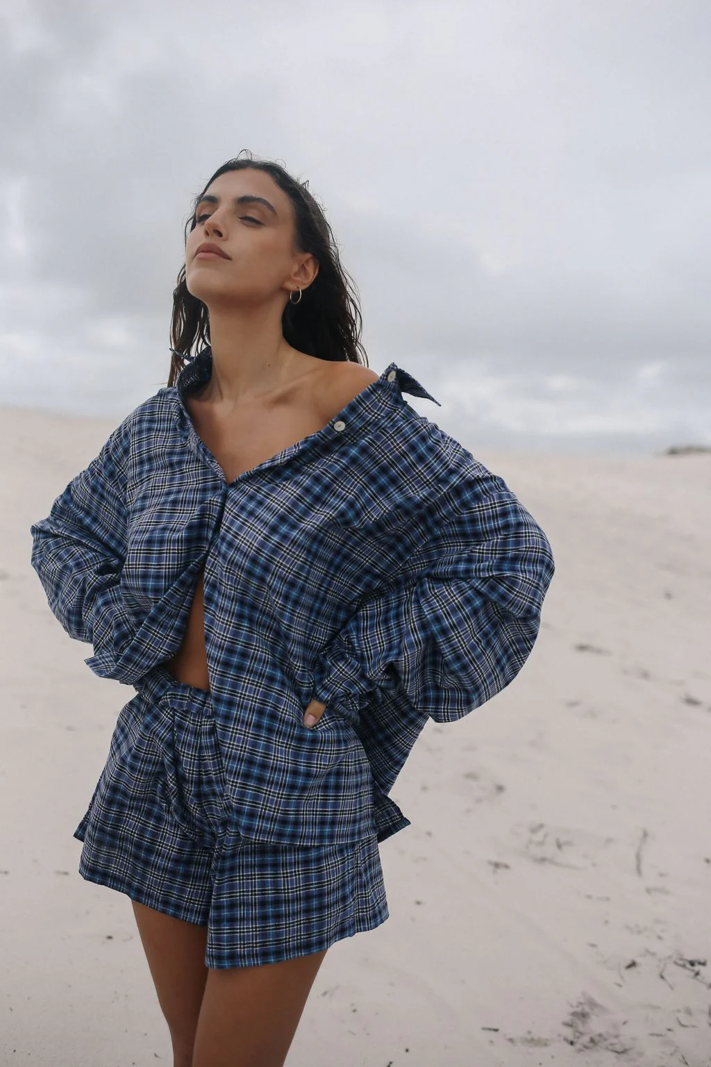 Ava Short - Navy Plaid - Image 3