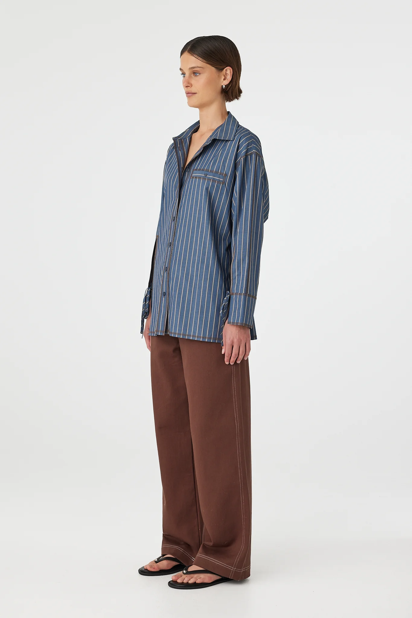 Blair Shirt - Muted Blue Stripe - Image 5