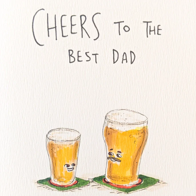 Cheers To the Best Dad Fathers Day Card - Image 2