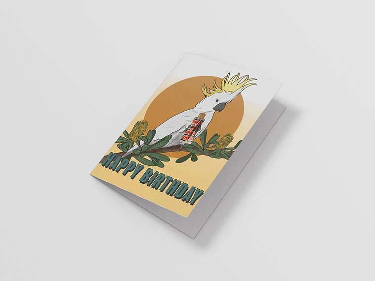 Cockatoo Birthday Card