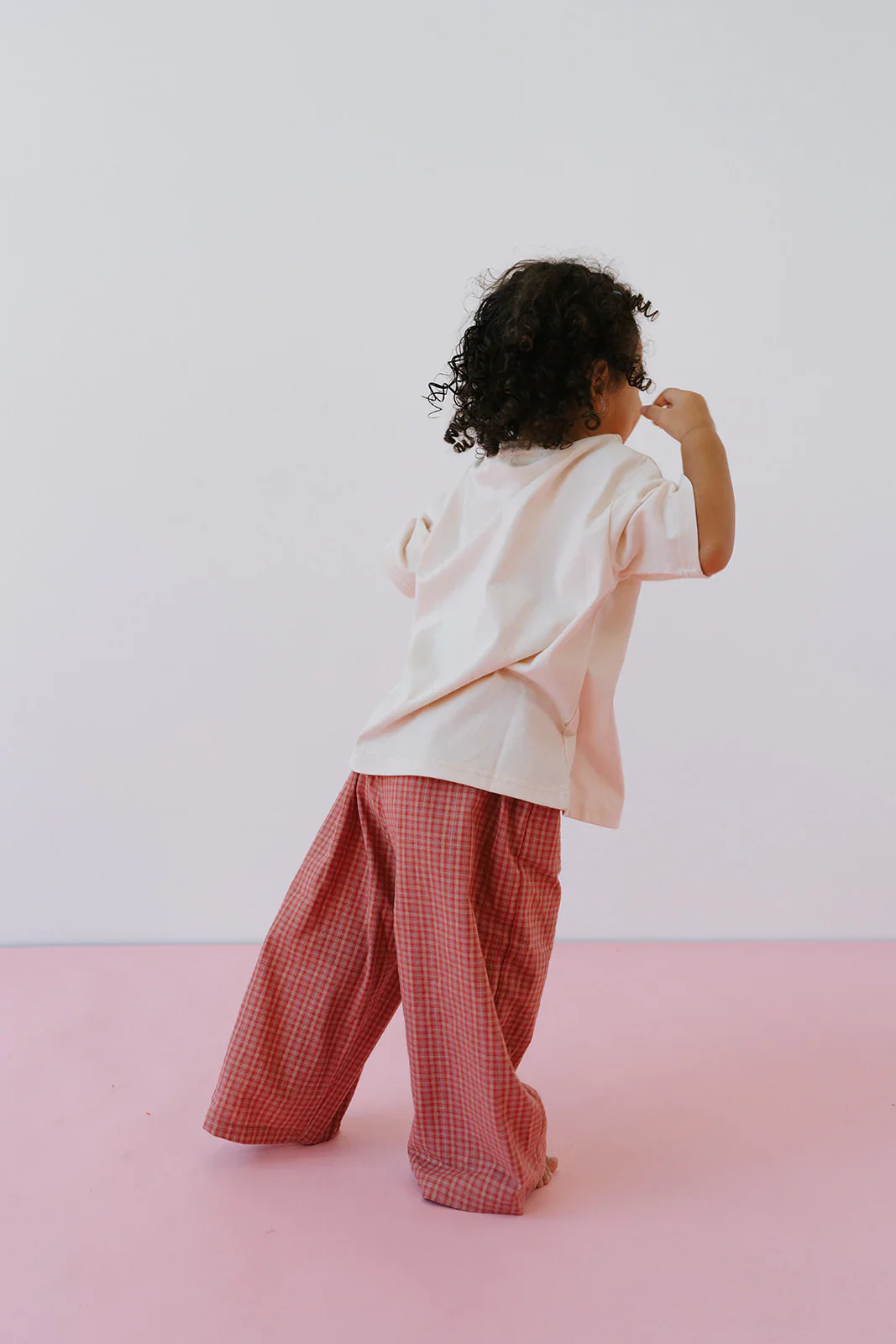 Cotton Check Pant - Pink - Image 2
