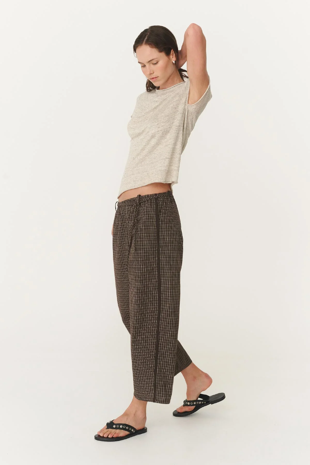 Gabe Lounge Pants - Cacao Check - Image 4