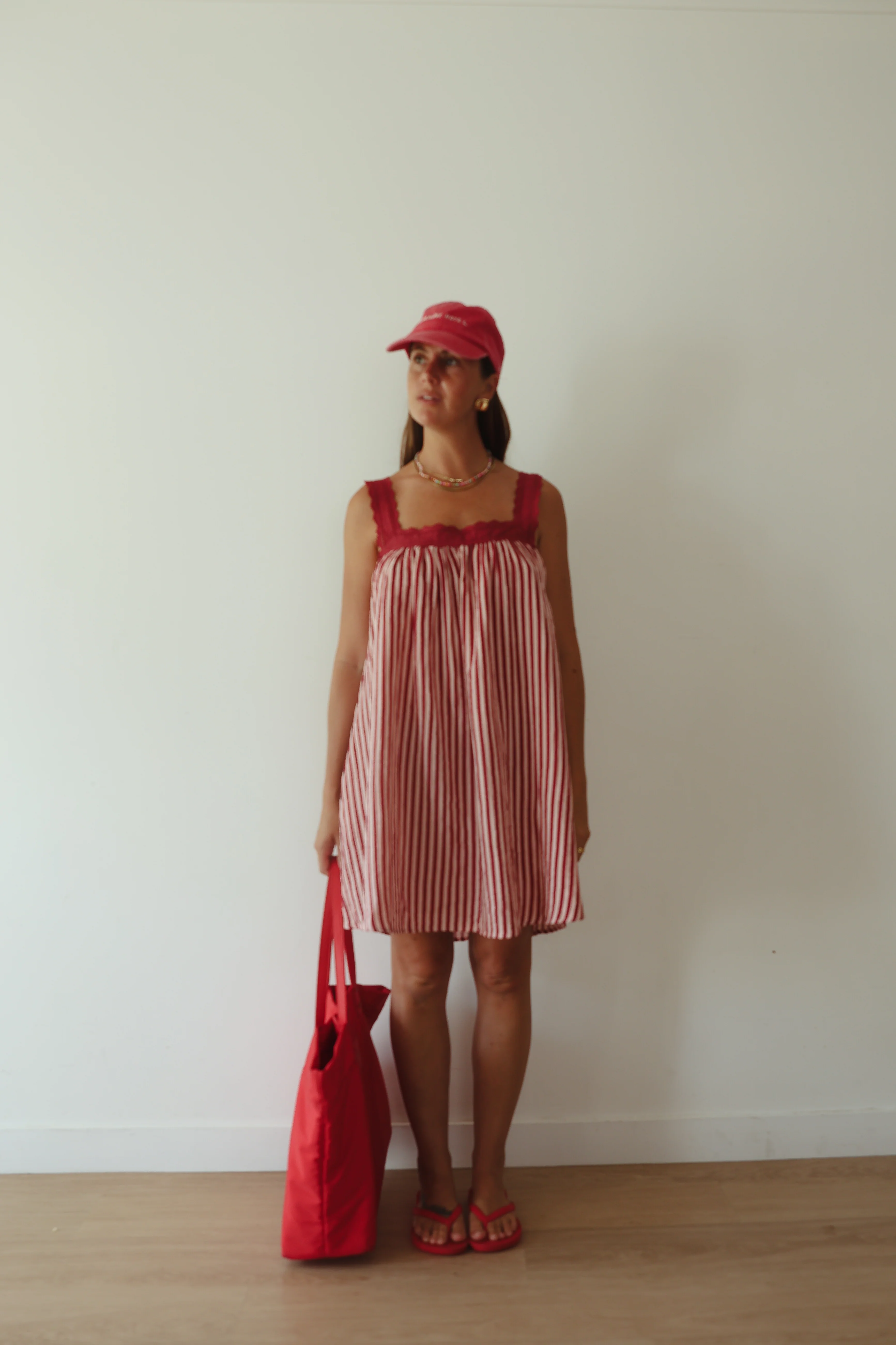 Juno Slip Mini Dress - Wine & Pink Stripe - Image 5