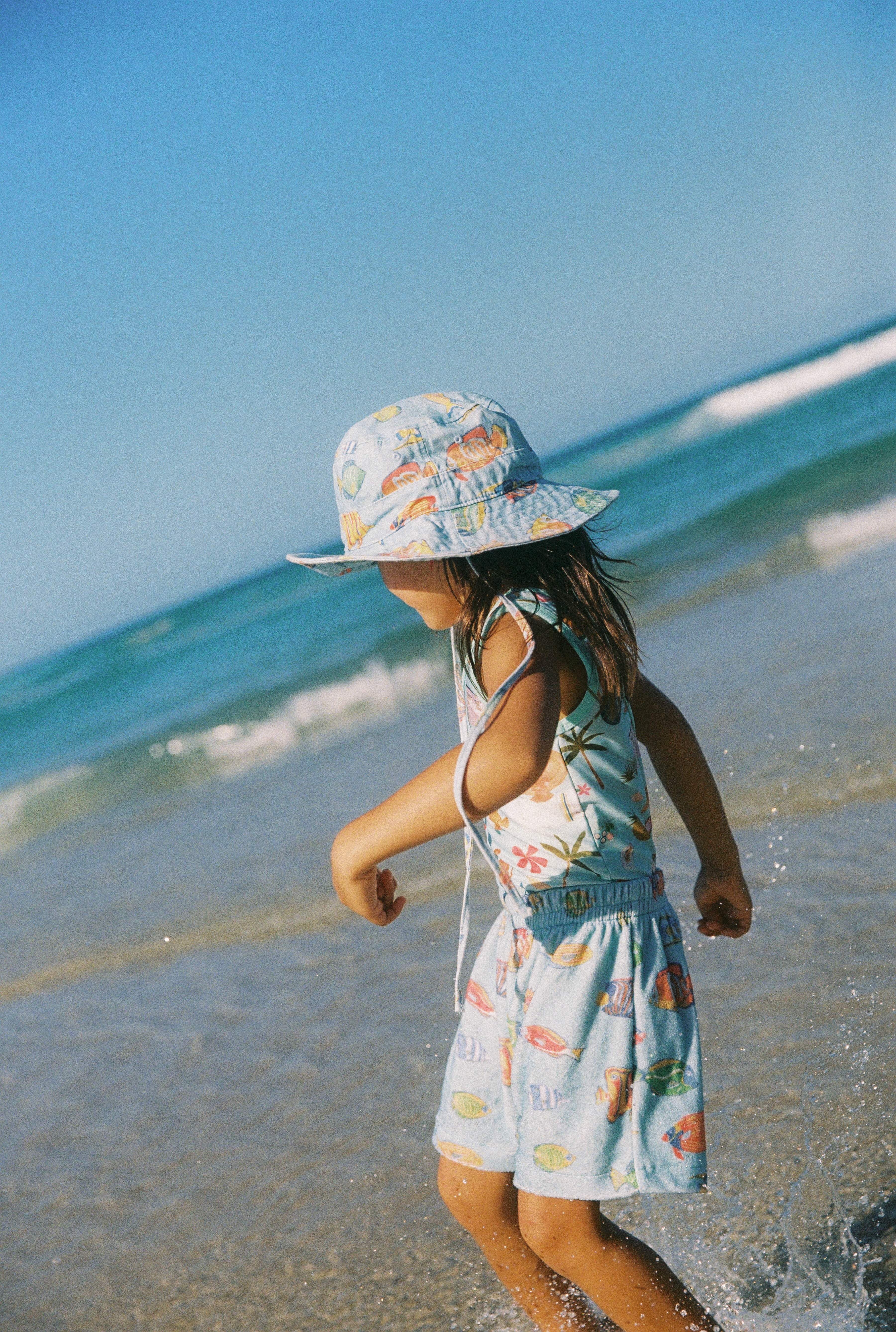 Kids Terry Vintage Fish Shorts - Image 4