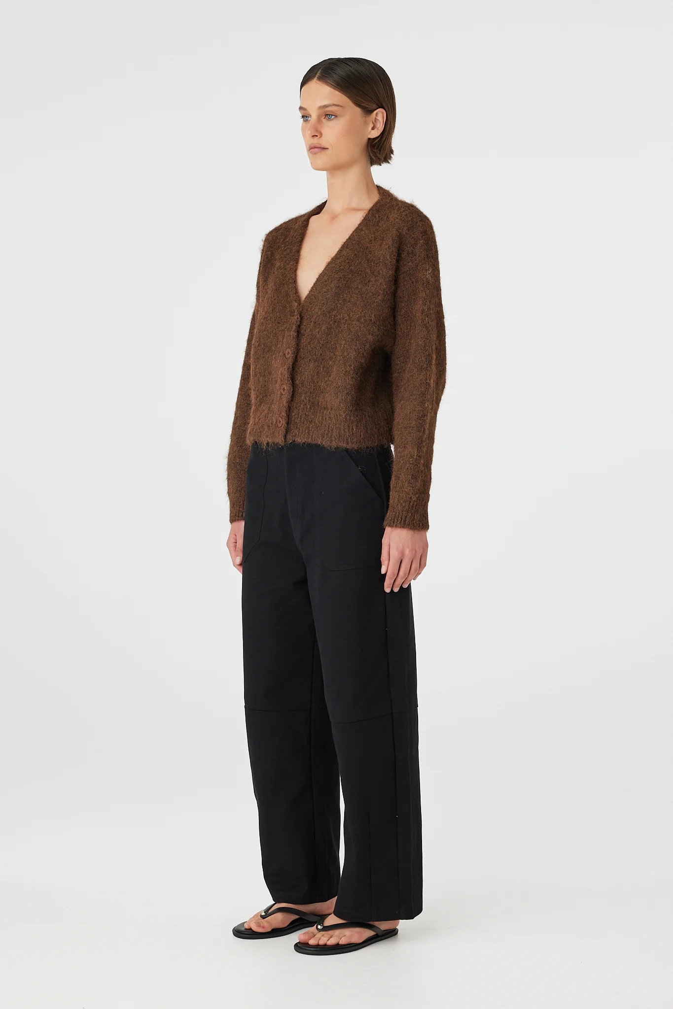 Liora Fluffy Cardigan - Espresso - Image 3