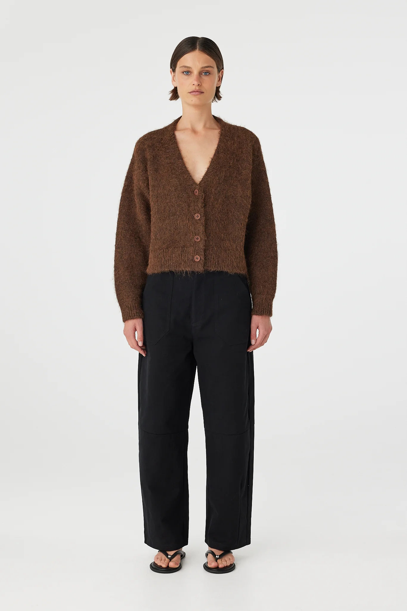 Liora Fluffy Cardigan - Espresso - Image 4