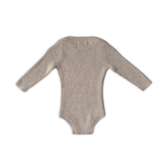 Organic Speckle Essential Knit Bodysuit - Oatmilk - Image 3