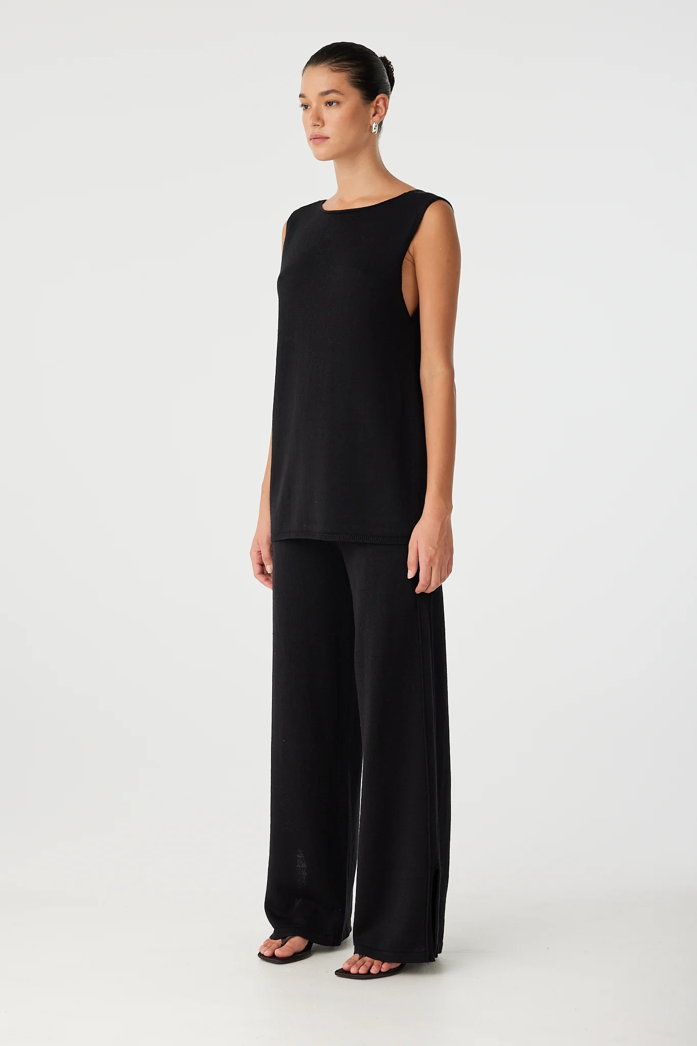 Poppy Longline Top - Black - Image 8