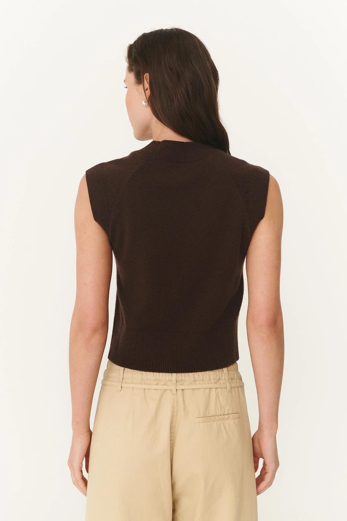 Quinn Merino Knit Vest - Dark Cocoa - Image 5