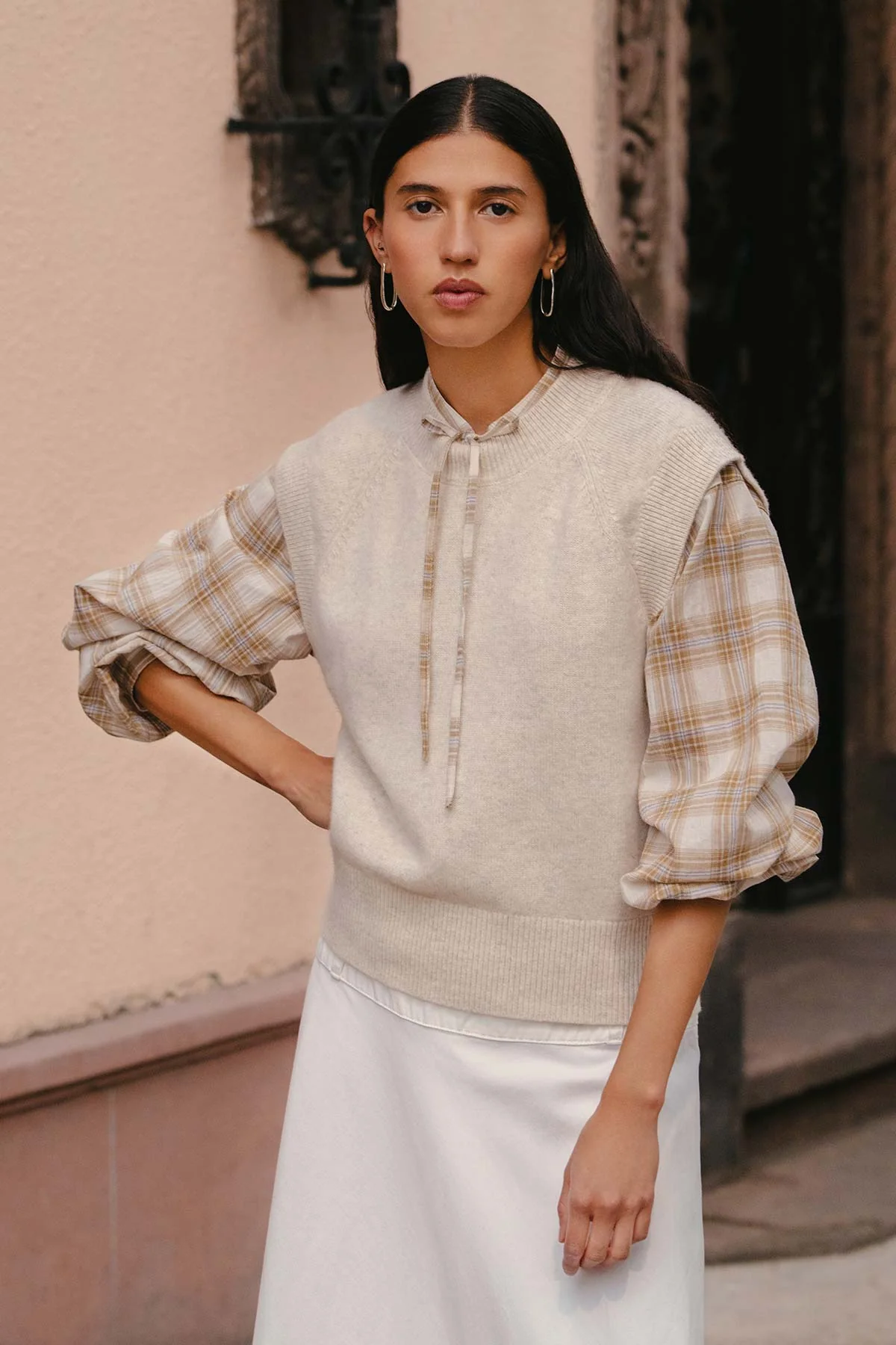 Quinn Merino Knit Vest - Oat Marle - Image 2