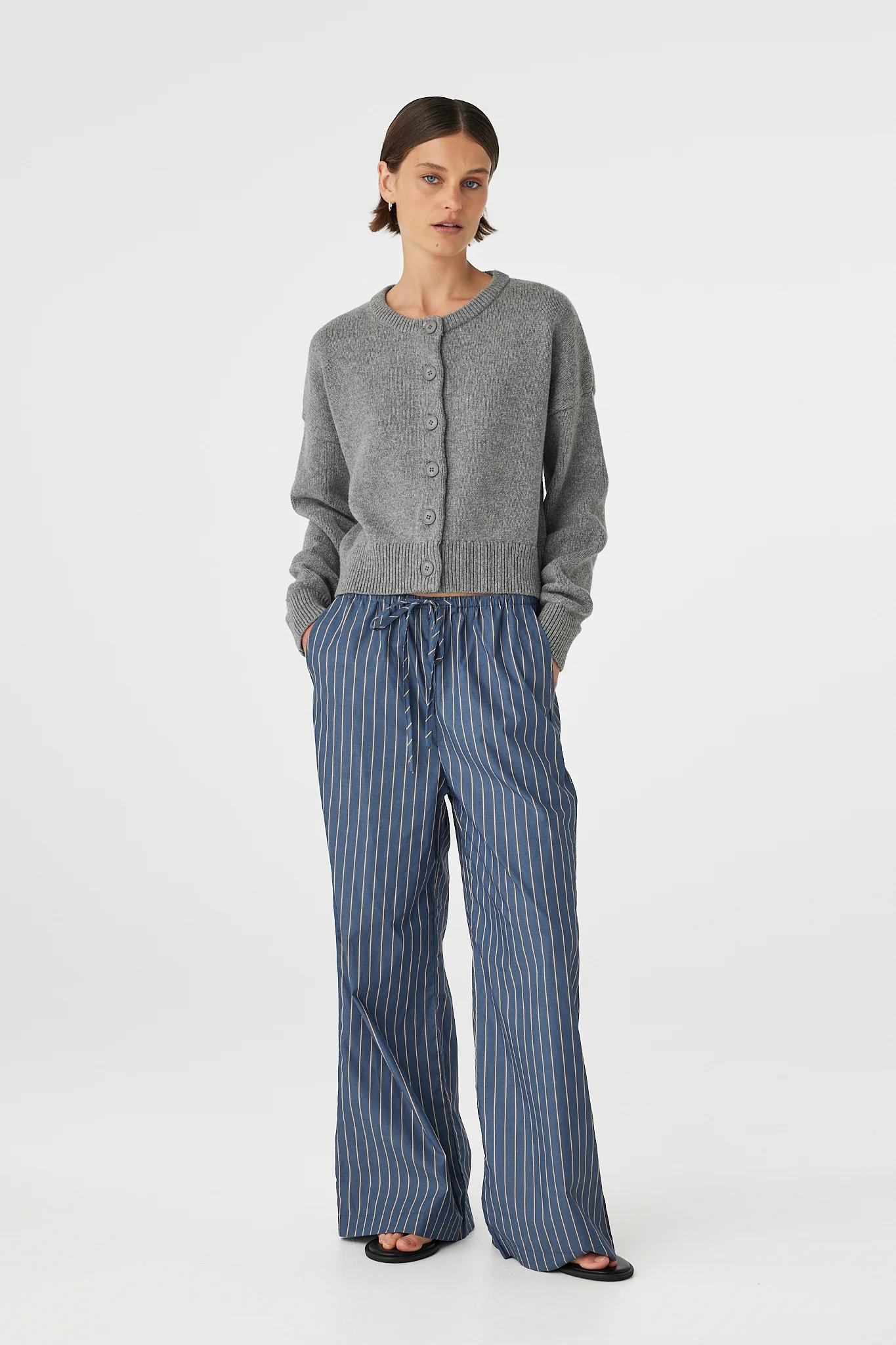 Rae Pants - Muted Blue Stripe - Image 2