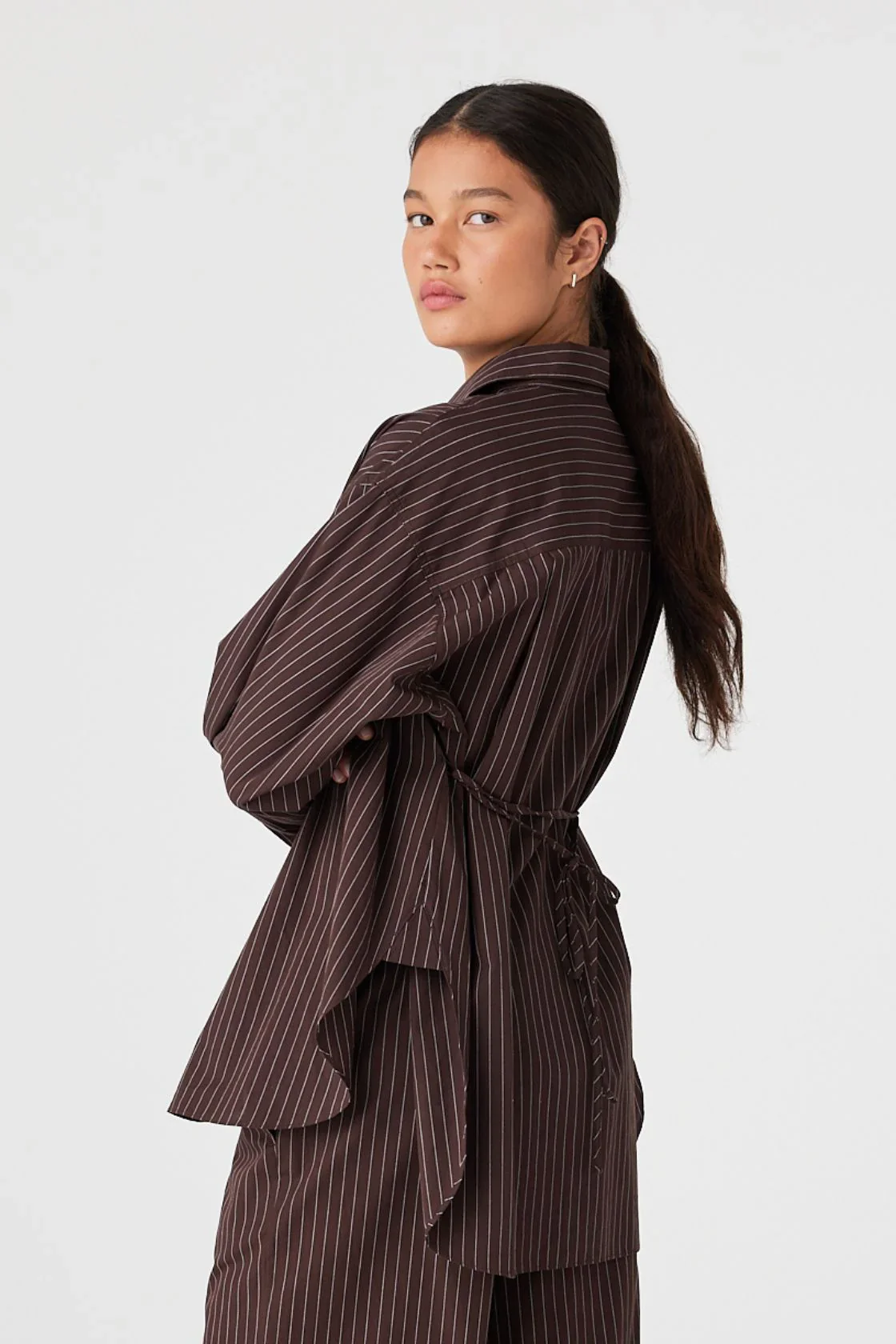 Rae Shirt - Espresso Stripe - Image 4