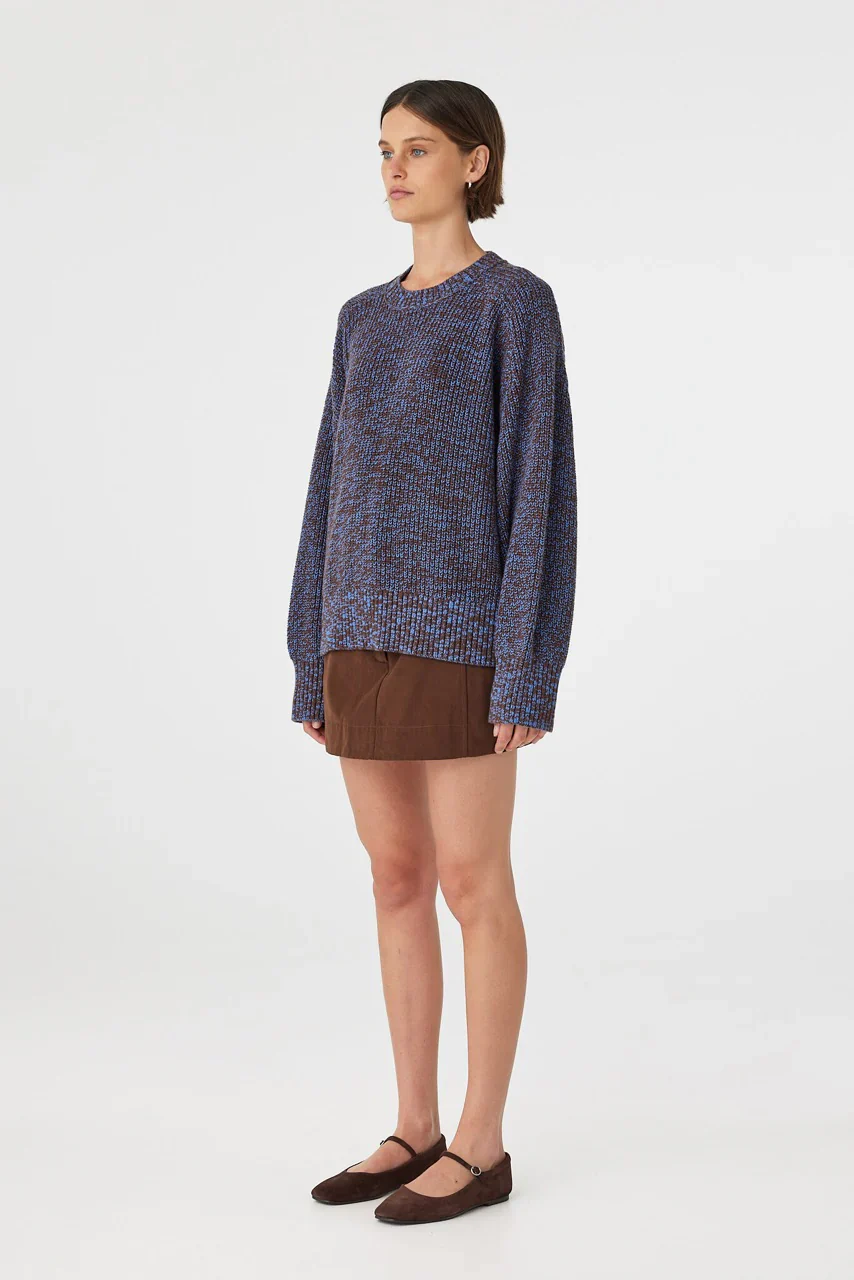 Solene Sweater - Chocolate and Royal Multi - Image 3