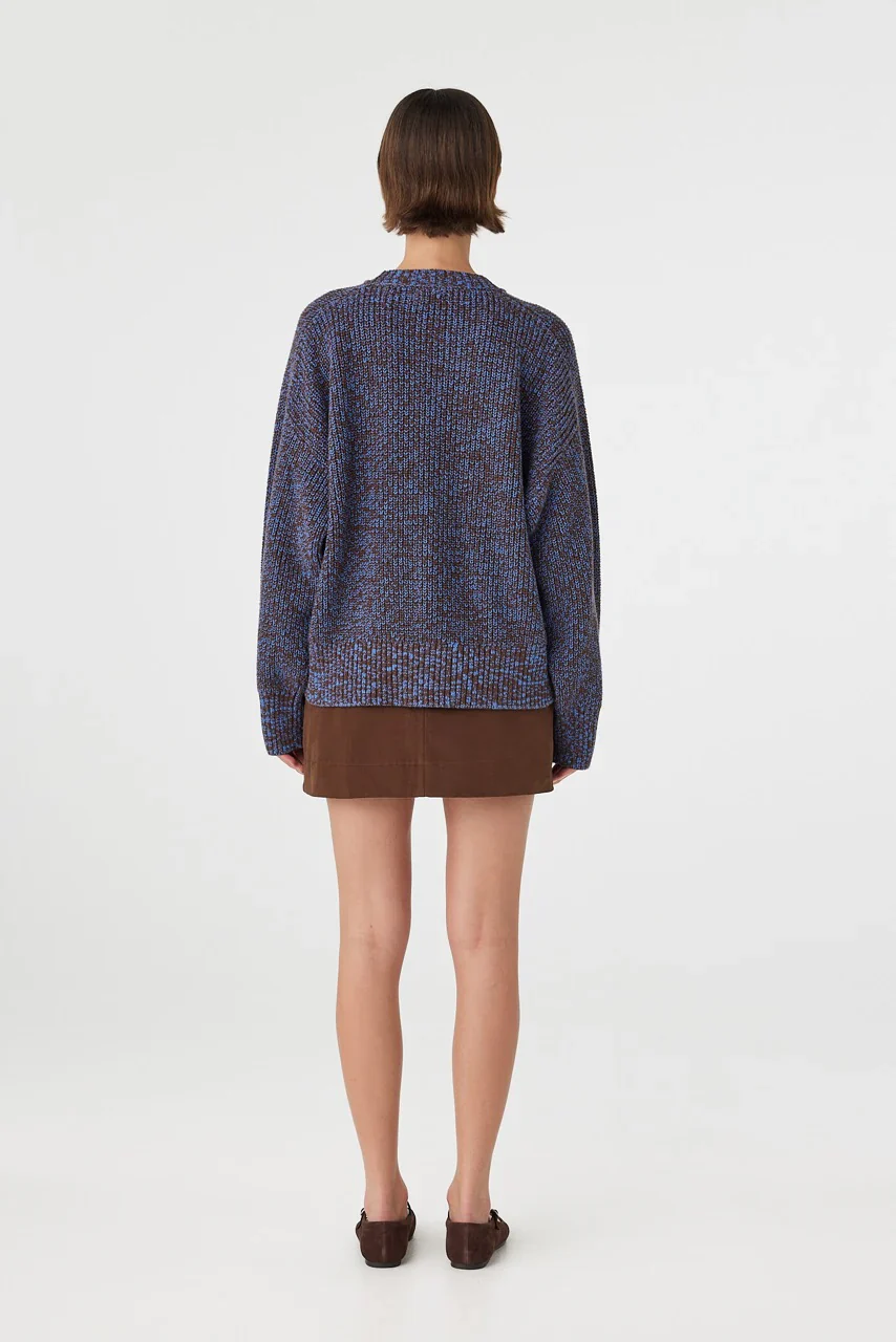 Solene Sweater - Chocolate and Royal Multi - Image 4