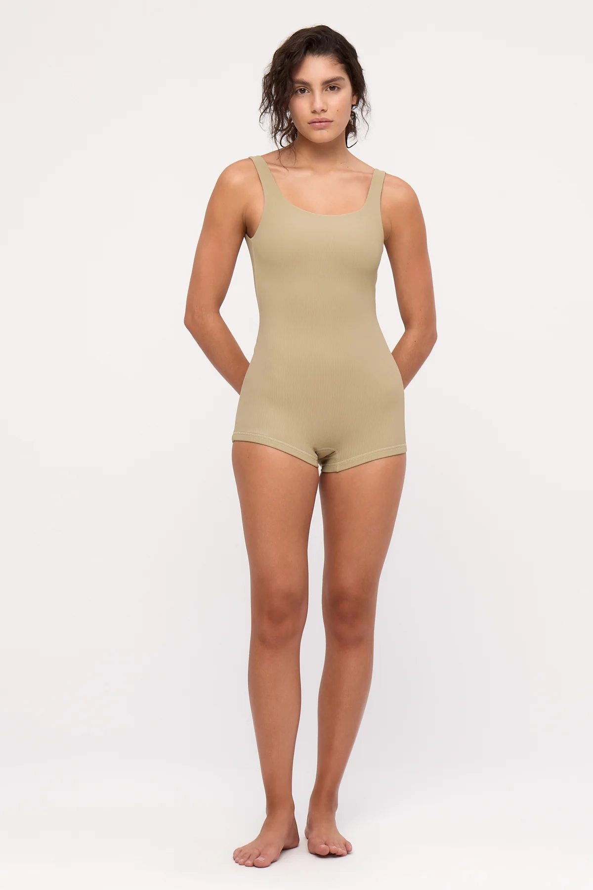 Stripe Rib Bodysuit - Olive - Image 6