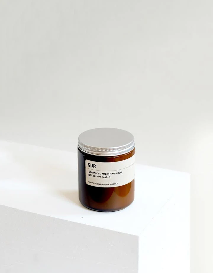 SUR : Cedarwood / Amber / Patchouli - Amber Candle