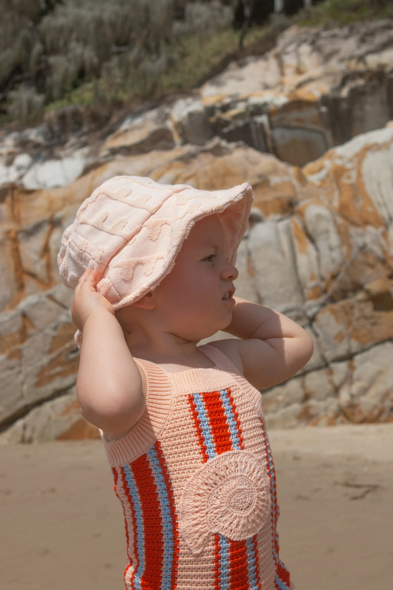 Terry Flow Bucket Hat - Peachy - Image 3