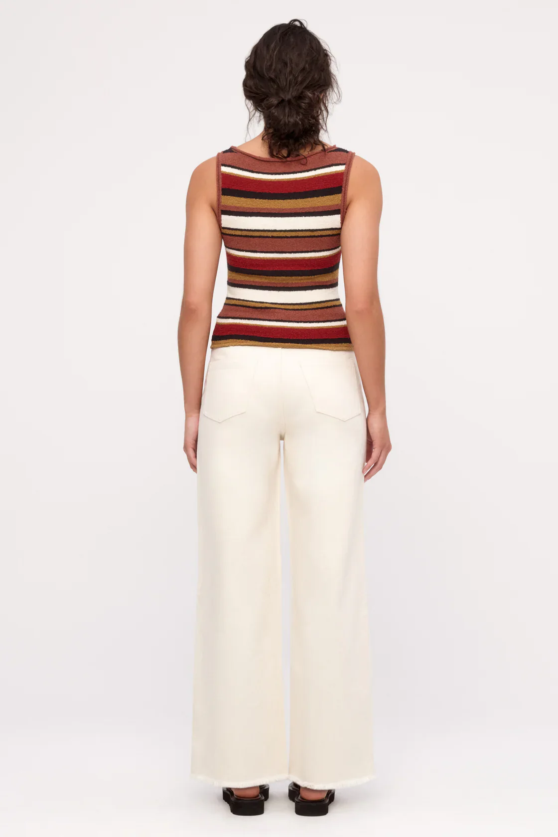 Textured Knit Tank - Earth Stripe - Image 6