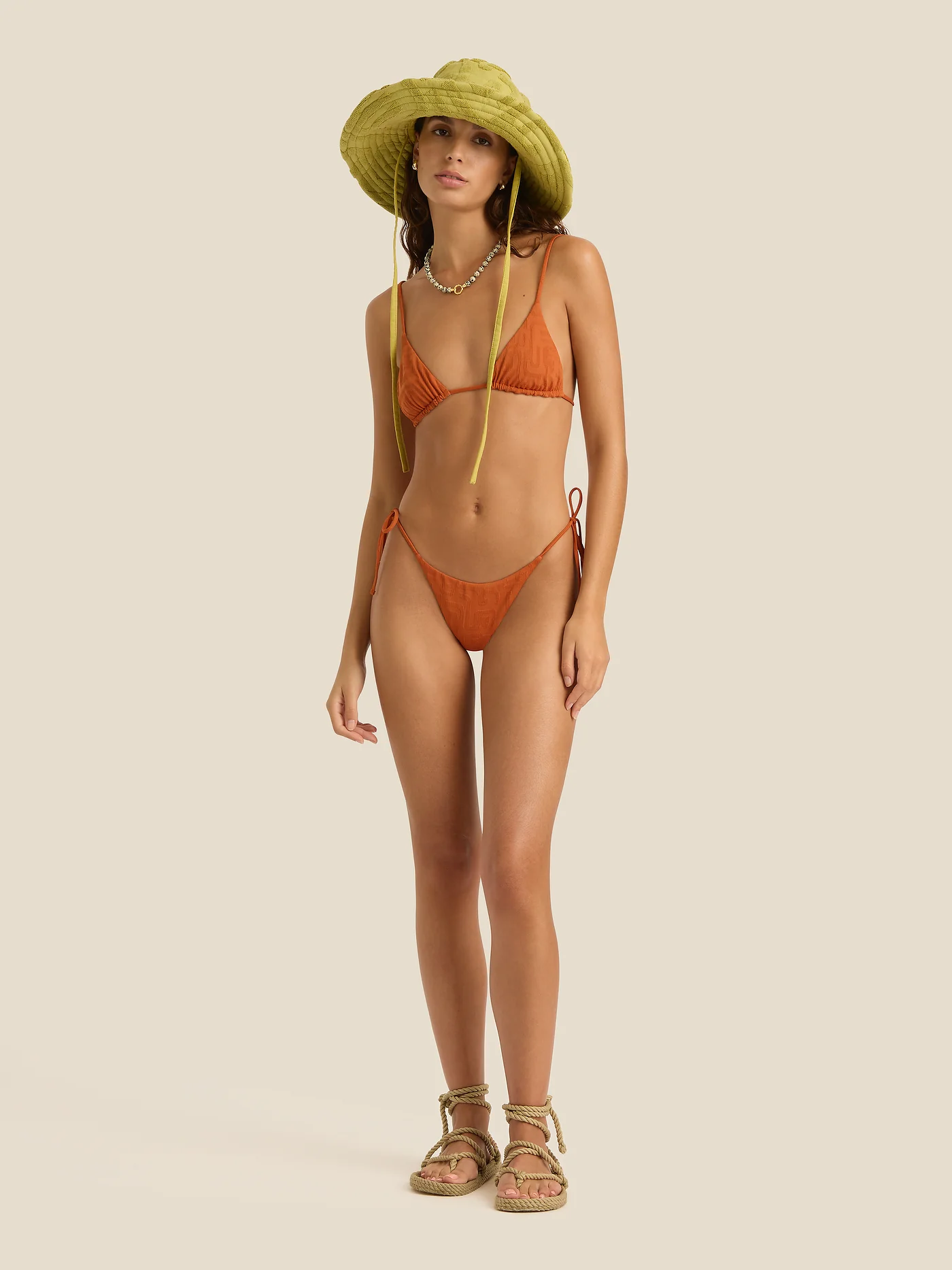 Towelling Sun Hat - Aloe - Image 2