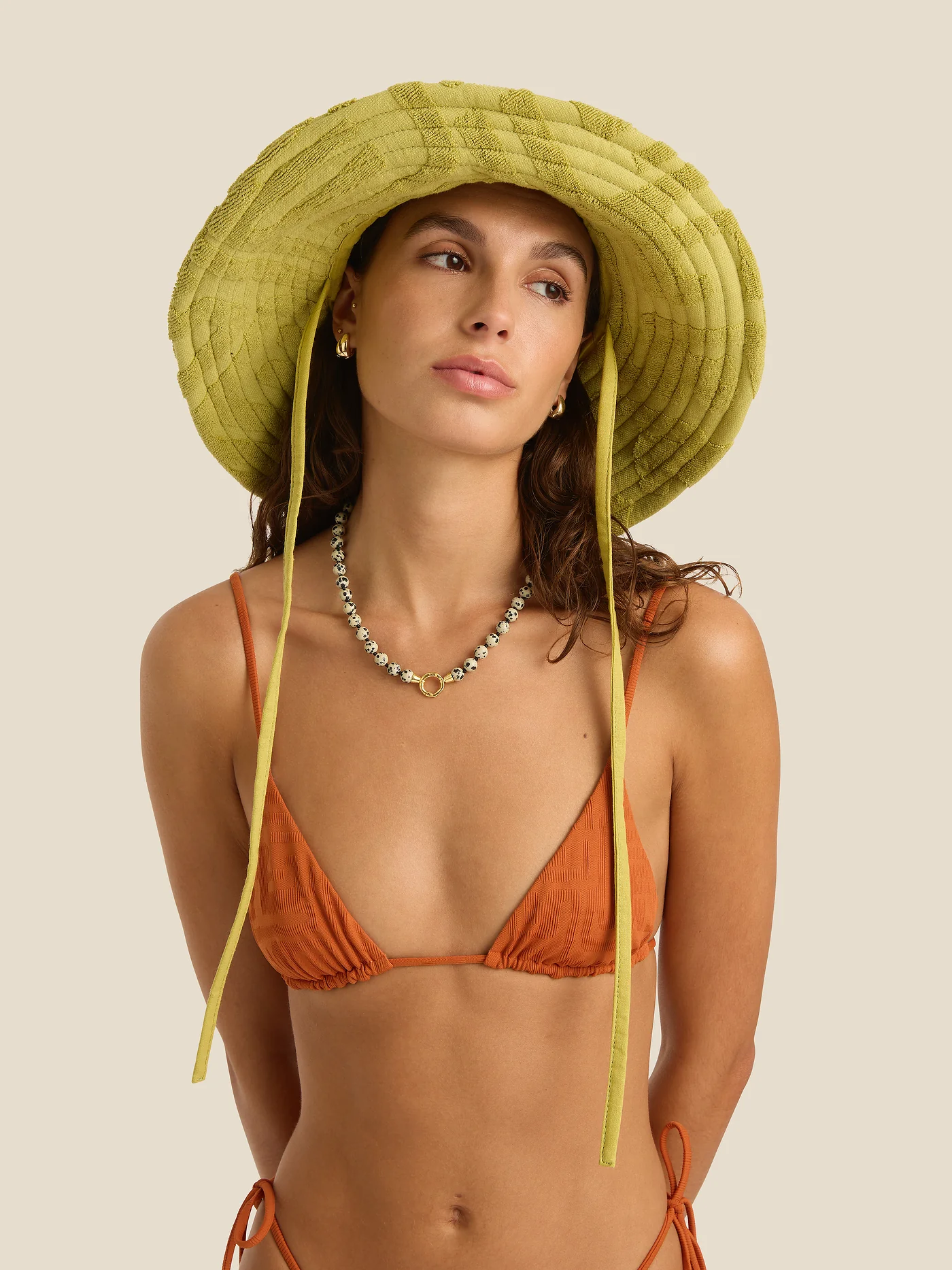Towelling Sun Hat - Aloe - Image 3