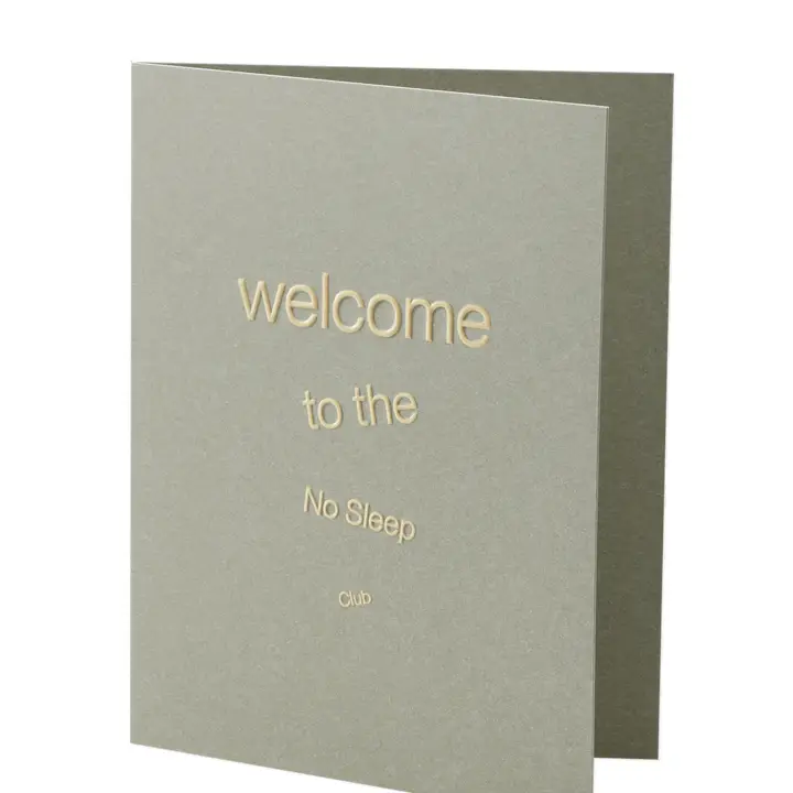 Welcome To The No Sleep Club Baby Shower Card
